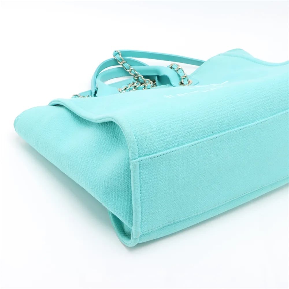 Authentic CHANEL 2025 Deauville Large Turquoise blue excellent condition - Picture 5 of 13